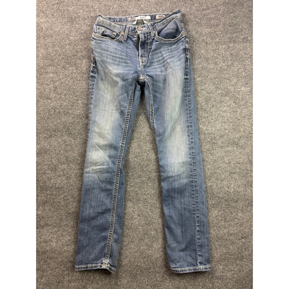 BKE Alec Straight Leg Jeans Mens 30R Blue Medium Wash Stretch Denim